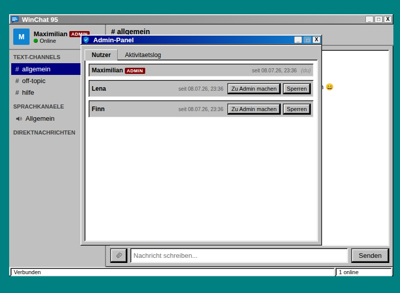 Admin-Panel mit Nutzerverwaltung