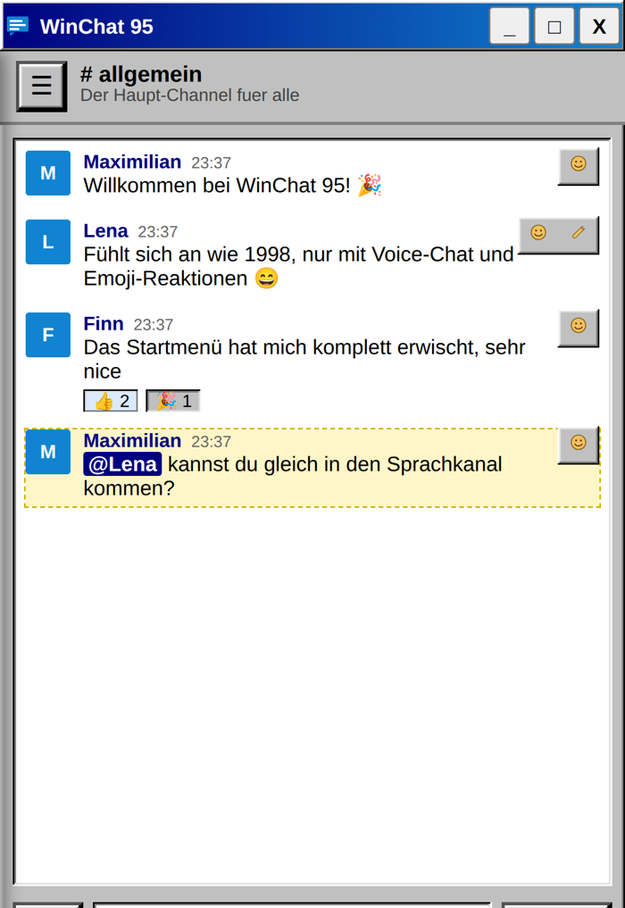 Mobile Ansicht von WinChat 95